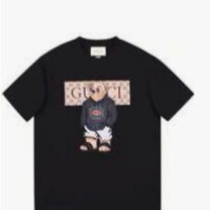 Gucci Black Tee with Bear Motif